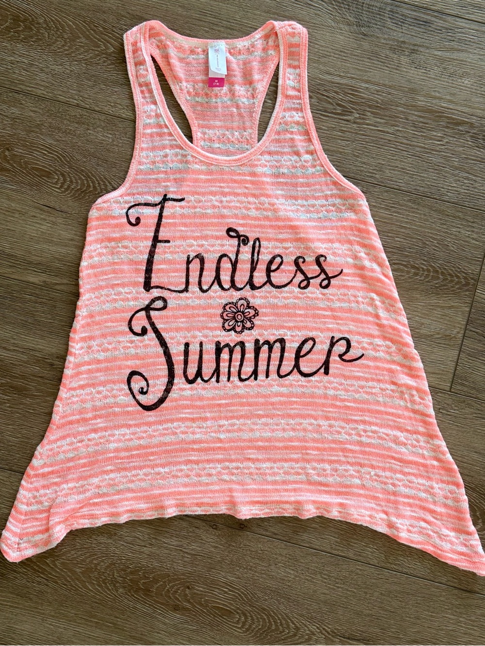 Xhilaration Pink Striped 'Endless Summer' Tank Top